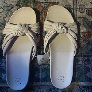 a new day Women's Cream Knotted Sandals